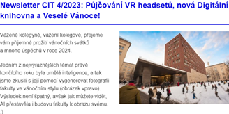Newsletter CIT 4/2023: Půjčování VR headsetů, nová Digitální knihovna a Veselé Vánoce!